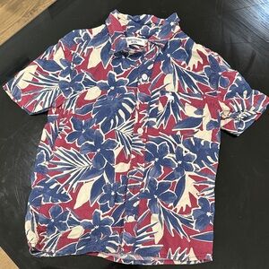 Abercrombie Kids Red and Blue Floral Button Down Shirt